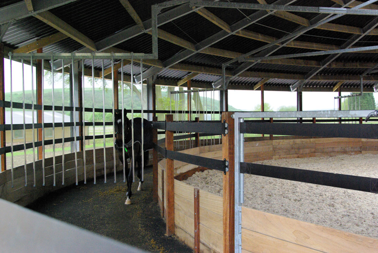 Interior of a Belebro automatic horse walker