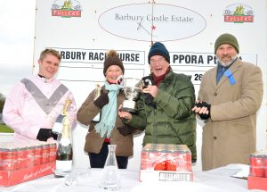 Sam Jukes and the winning team from Barbury Mixed Open Race
