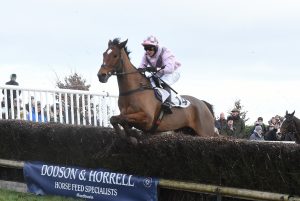 Sam Jukes winning the Mixed Open Race at Barbury