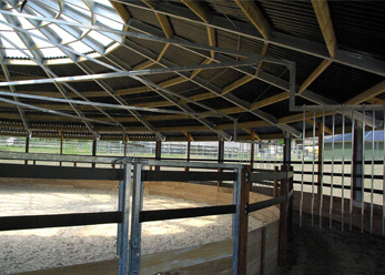 The interior of a Belebro Automatic Horse Walker