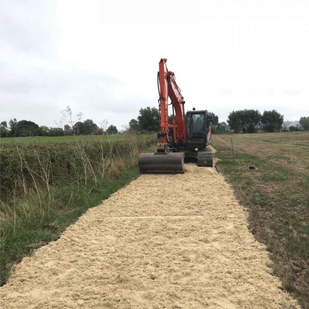 Gallop Installation digger installing an all weather gallop track